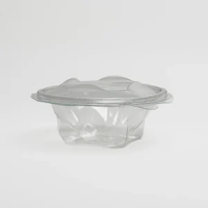 Feinkost- und Salatschalen mit Klappdeckel, R-PET rund 375 ml