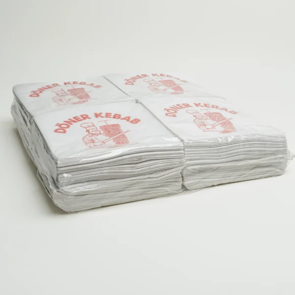 Döner-Tüten 16x16 cm weiss mit Druck